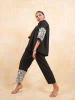 Load image into Gallery viewer, Black Pleated Coord Set in Cotton Silk Fabric
