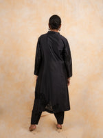 Load image into Gallery viewer, Black Princess Cut A Line Suit Without Dupatta
