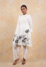 Load image into Gallery viewer, White Embroidered Cotton Silk Co-ord Set
