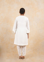 Load image into Gallery viewer, White Embroidered Cotton Silk Co-ord Set
