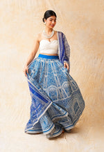 Load image into Gallery viewer, Blue Digital Print Pichwai Theme Lehnga with Corset Top and Dupatta
