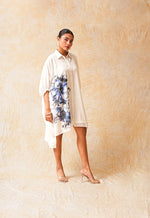 Load image into Gallery viewer, White Hand Painted Floral Tunic Dress
