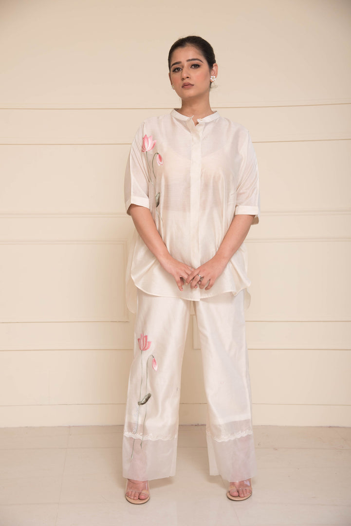 White Co-ord Set with Pichwai Embroider