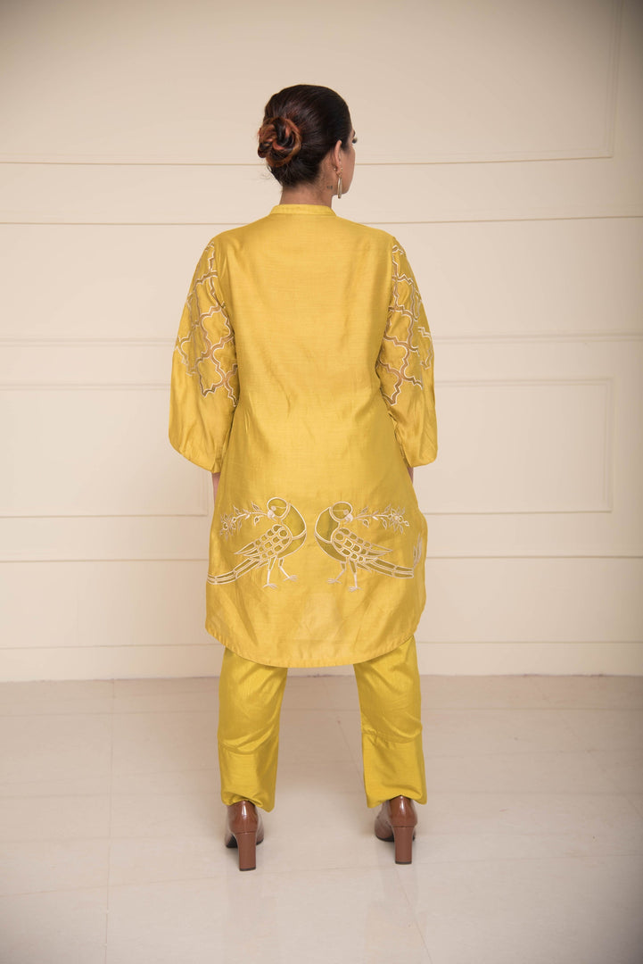 Mustard Embroidered Co-ord Set Pichwai Theme