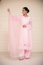 Load image into Gallery viewer, Light Pink Applique Embroidery Pichwai Theme Suit
