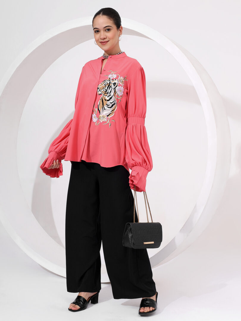 Chinese Collar With Smart Pleated Sleeves - Image 2