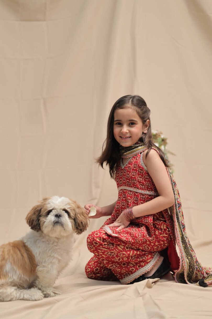 Red Kurta With Palazo Suit - Image 2