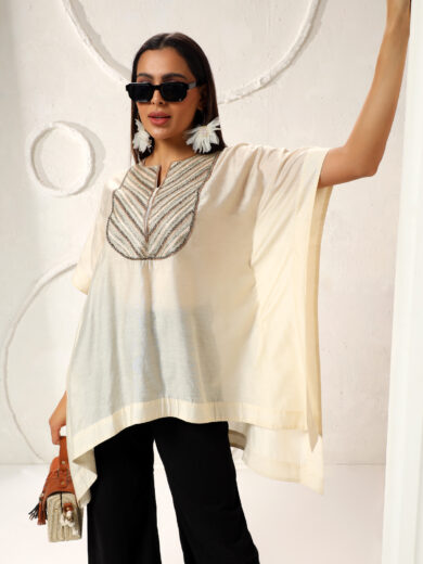 Resham Embroidered Kaftan Top
