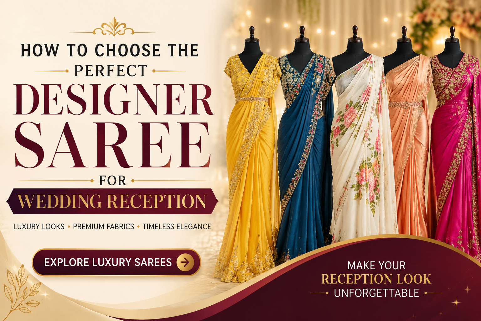 Designer Saree for Wedding Reception: How to Choose the Perfect Luxury Look
