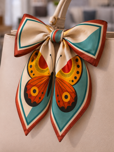 butterfly print scarf